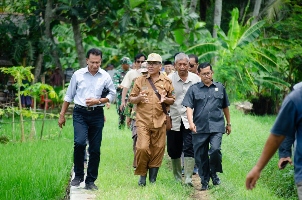 Komisi B DPRD Kab. Ciamis dan Dinas Pertanian Tinjau Banjir di Desa Sindangangin